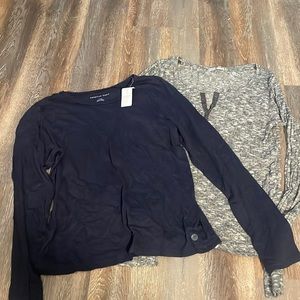 Long sleeve shirt and sweater bundle.